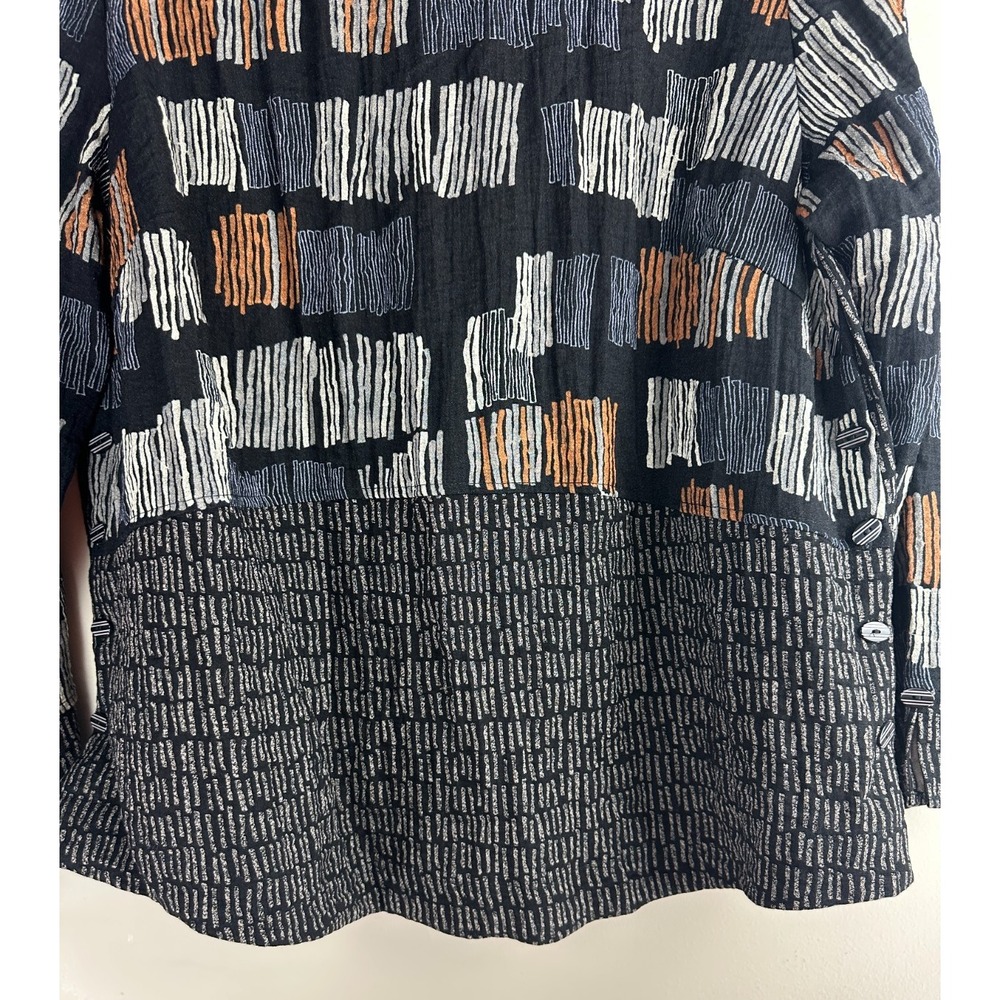 Habitat 2 Piece Set Crinkle Textured Abstract Geo Print Top & Pants Lagonlook L - Picture 4 of 16